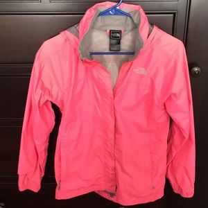 Pink North Face Rain Coat